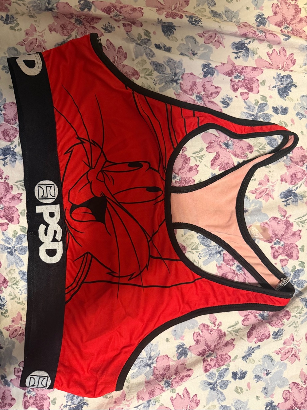 PSD Women’s Red Graphic Racerback Bra Top - PSD